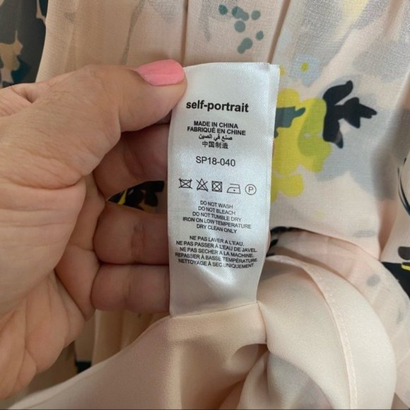 Self-Portrait Pink Asymmetric Graphic Floral-Print Dress Size 6 - Picture 5 of 10